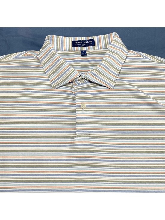 Peter Millar Other - Peter Millar Crown Crafted Multicolor Striped Golf Polo Shirt - Size Large